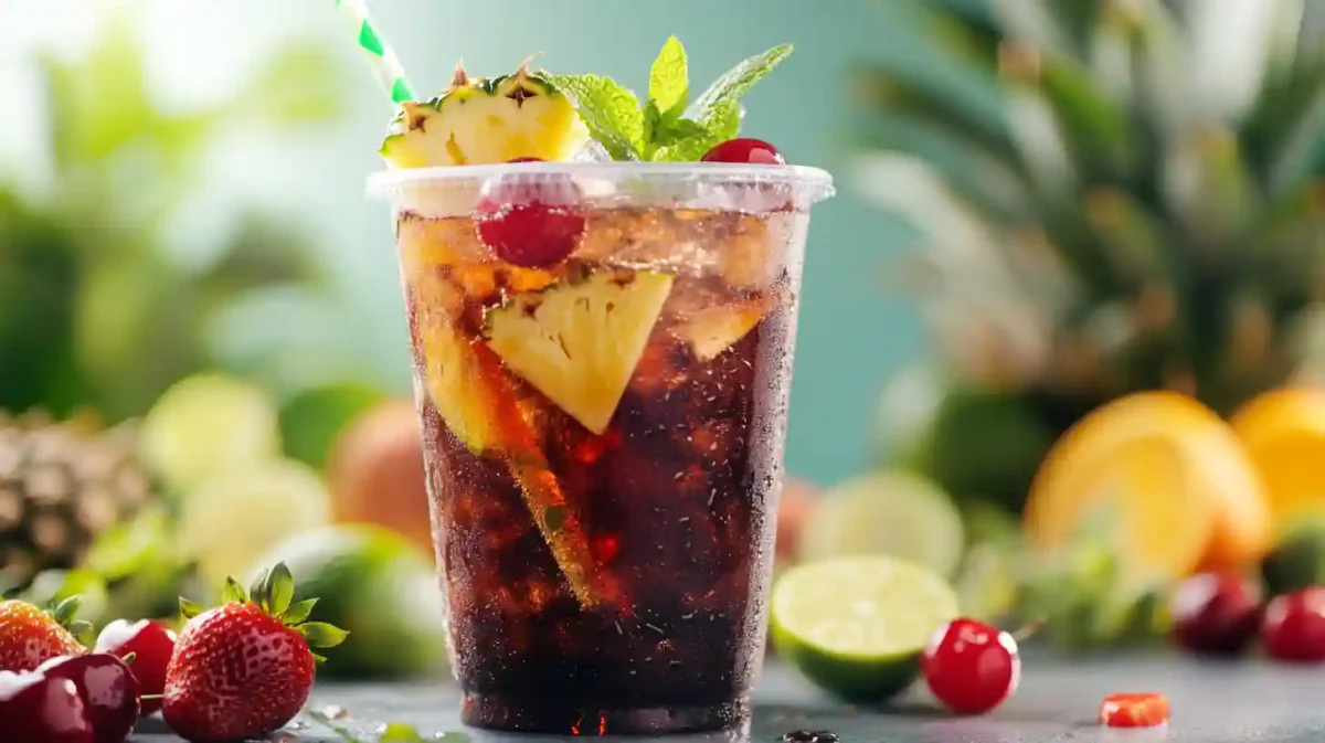 "homemade Italian soda with fruit syrup"