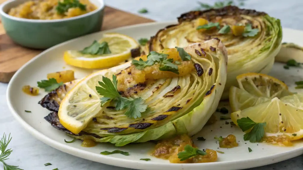 Grilled Cabbage With Preserved Lemon Mostarda 3