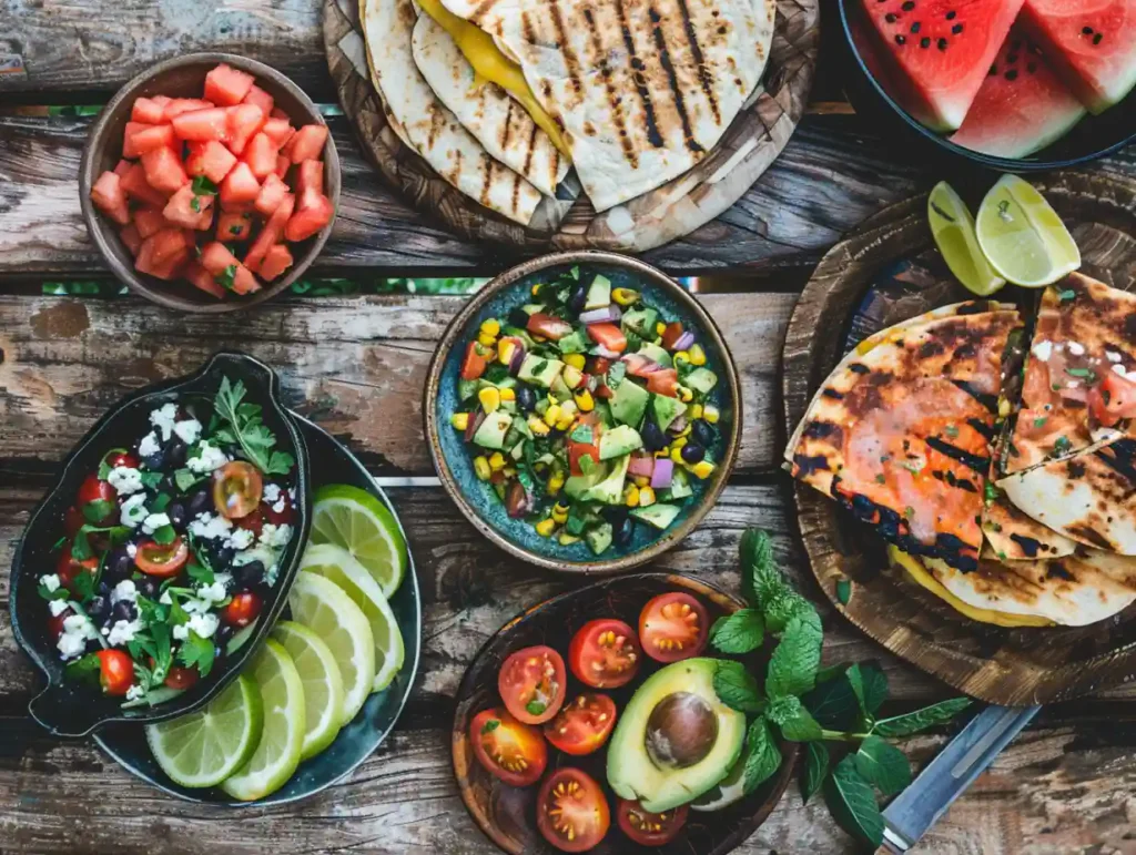 Alt Text: Grilled chicken Caesar salad wraps filled with lettuce, tomatoes, and Parmesan in tortillas
