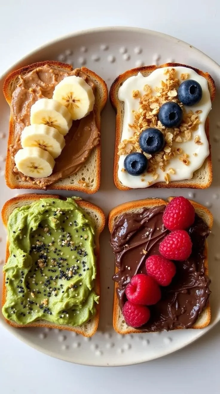 Four delicious breakfast toast recipes with toppings