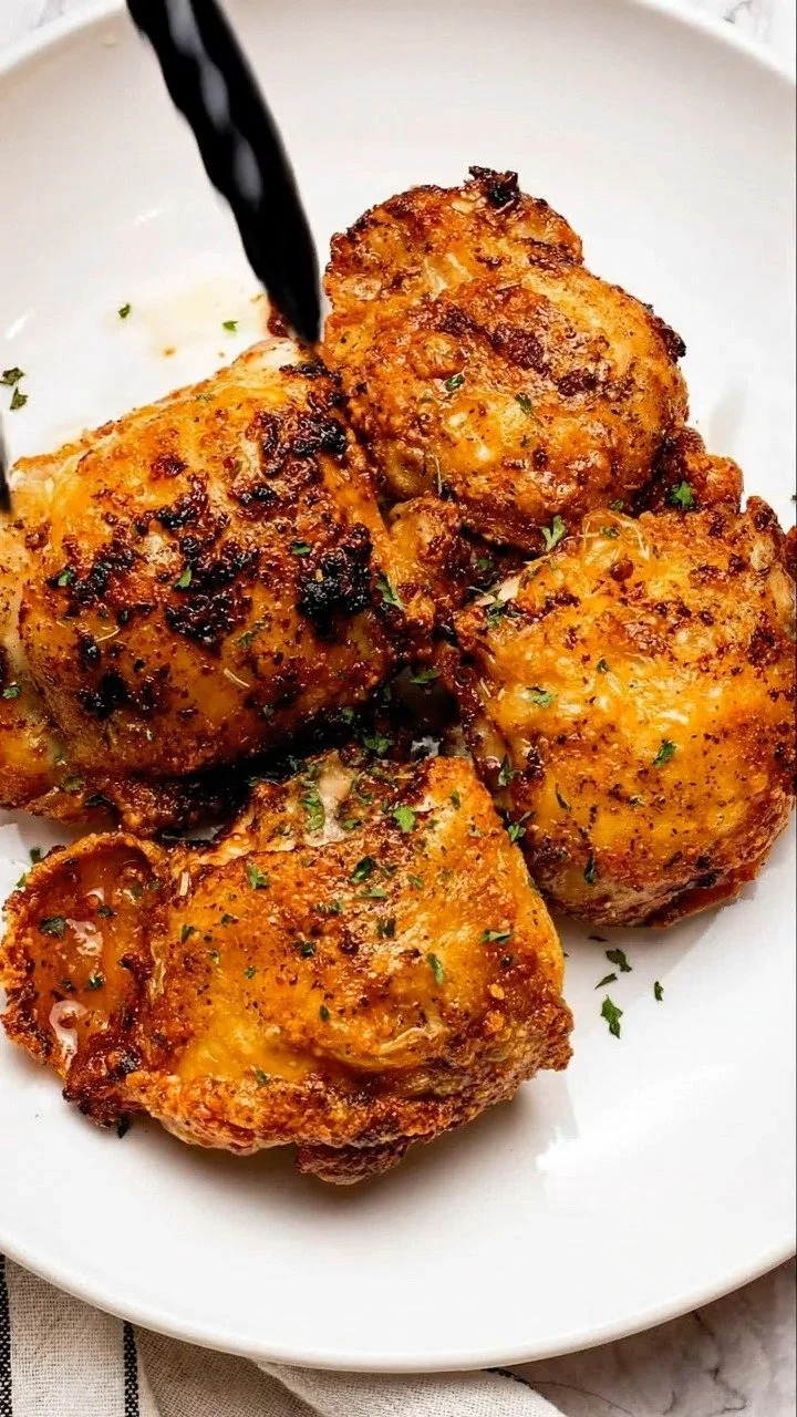 Delicious Air Fryer Butter Chicken served with rice and herbs