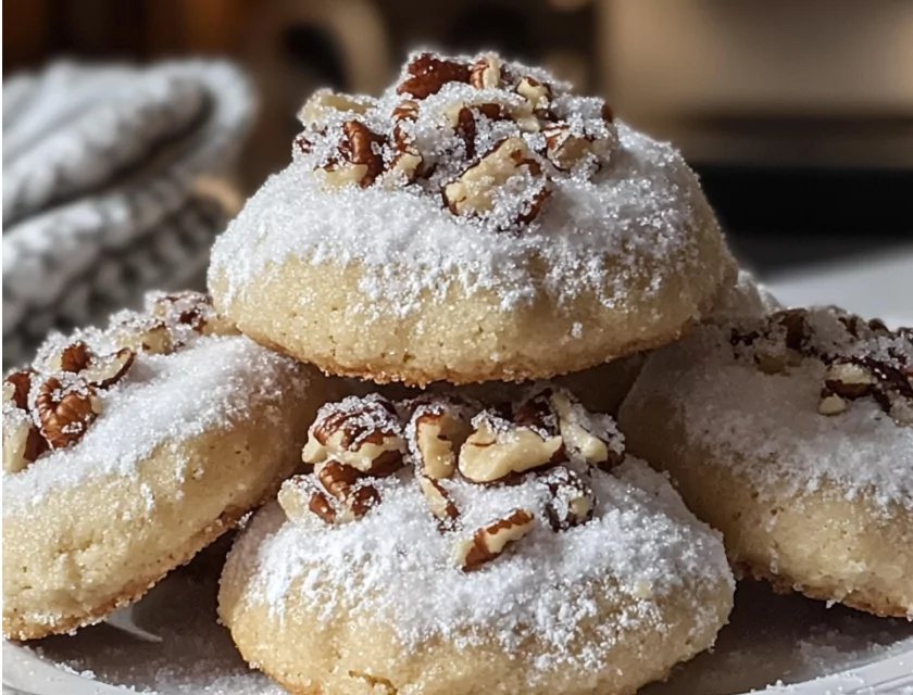 Buttery Pecan Snowball Cookies