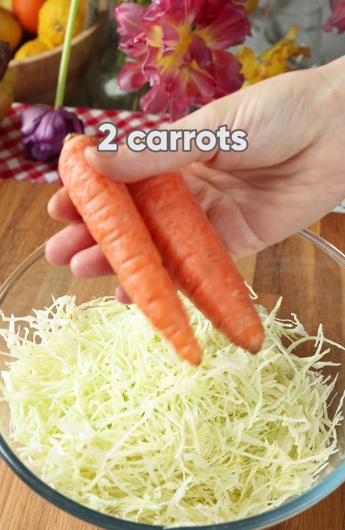 Fresh and crunchy cabbage salad with colorful vegetables
