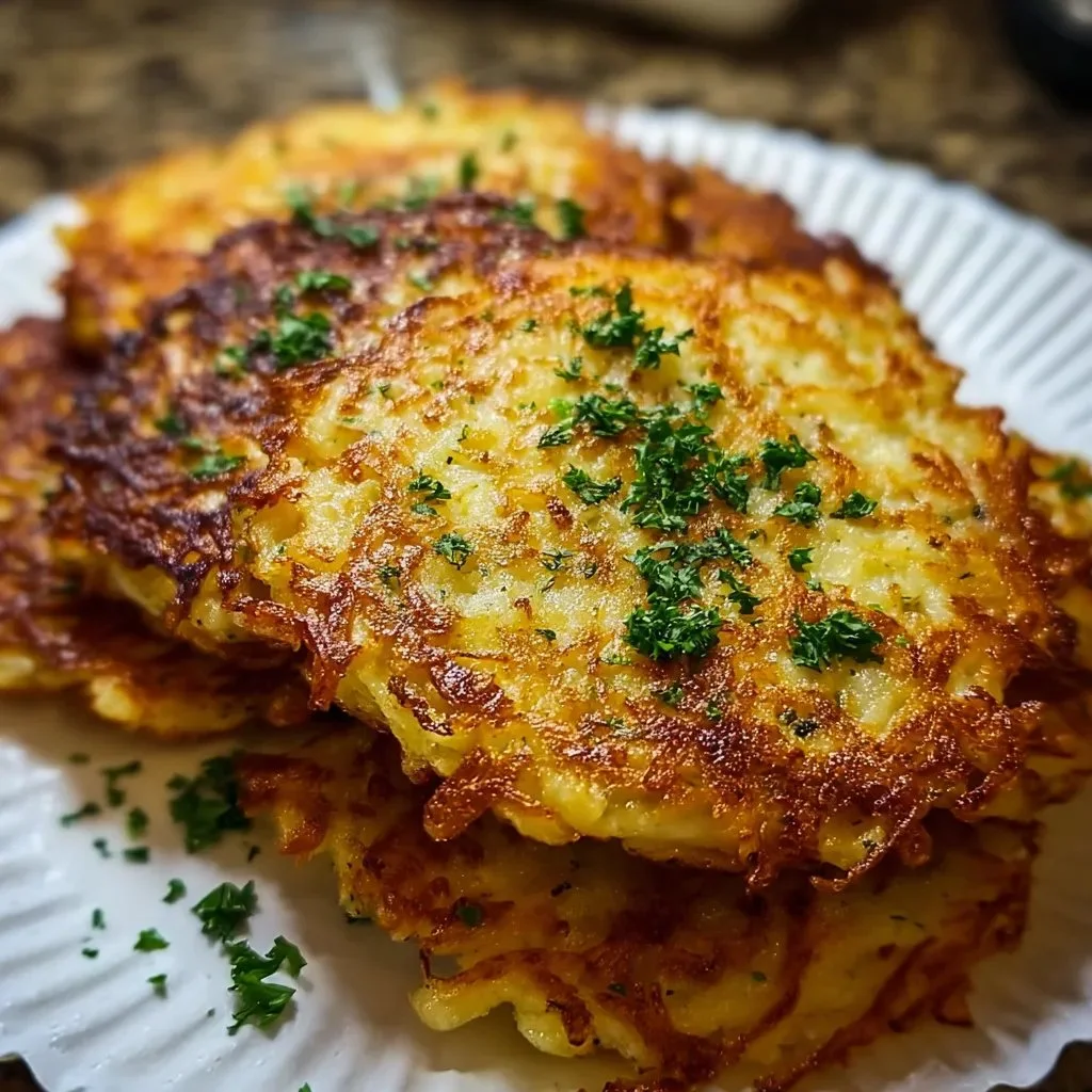 Crispy Moroccan potato fritters known as Maakoudas served on a plate.
