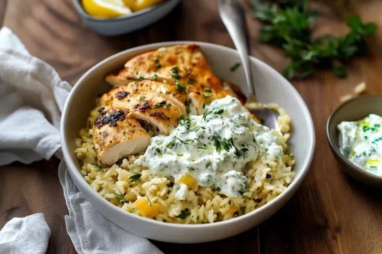 Dump-and-Bake Chicken Tzatziki Casserole