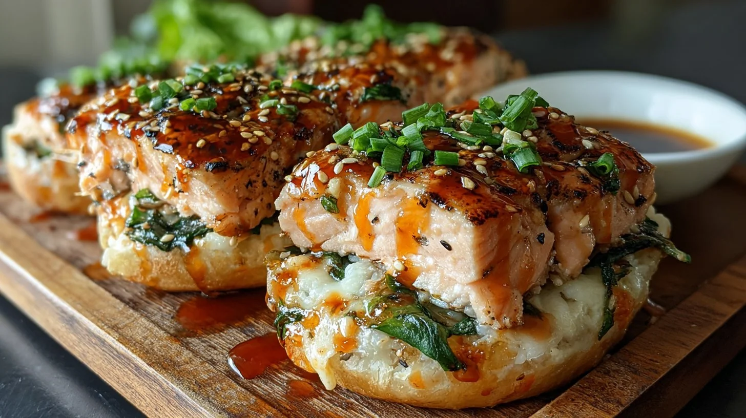 Delicious Spicy Salmon Sushi Bake served in a dish, perfect for sushi lovers